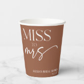 Miss Brown Bohemian Vrijgezellenfeest Papieren Bekers (Achterkant)