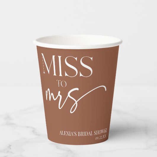 Miss Brown Bohemian Vrijgezellenfeest Papieren Bekers (Voorkant)