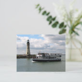 Miss Buffalo en Buffalo Main Lighthouse Briefkaart (Staand voorkant)