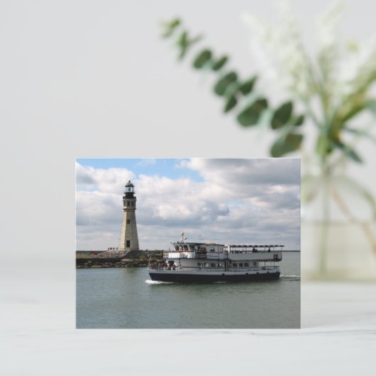 Miss Buffalo en Buffalo Main Lighthouse Briefkaart (Staand voorkant)