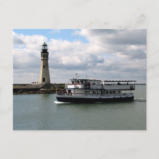 Miss Buffalo en Buffalo Main Lighthouse Briefkaart (Voorkant)