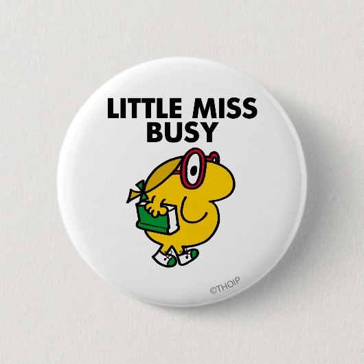 Miss Busy | Leestijd Ronde Button 5,7 Cm (Voorkant)