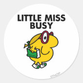 Miss Busy | Leestijd Ronde Sticker (Voorkant)