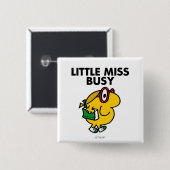 Miss Busy | Leestijd Vierkante Button 5,1 Cm (Voorkant /achterkant)