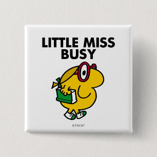 Miss Busy Leestijd Vierkante Button 5,1 Cm
