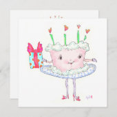 Miss Cake uitnodiging (Voorkant / Achterkant)