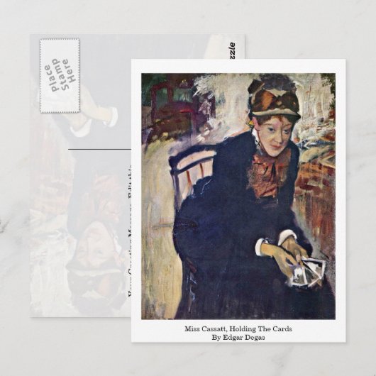 Miss Cassatt houdt de kaarten vast van Edgar Degas (Voorkant / Achterkant)