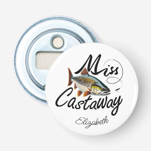 Miss Castaway Regenboogforel Button Flesopener