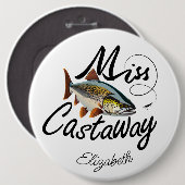 Miss Castaway Regenboogforel Ronde Button 6,0 Cm (Voorkant /achterkant)