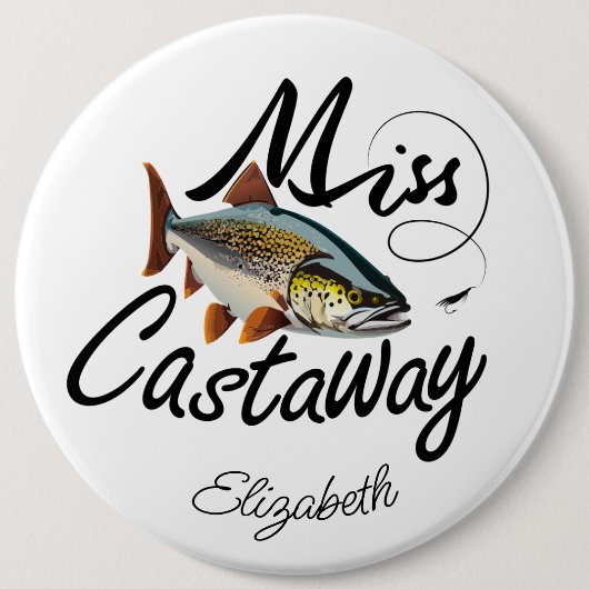 Miss Castaway Regenboogforel Ronde Button 6,0 Cm (Voorkant)