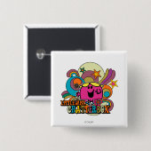 Miss Chatterbox en kleurrijke zwuiten Vierkante Button 5,1 Cm (Voorkant /achterkant)