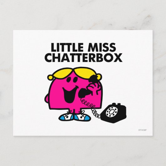 Miss Chatterbox en zwarte telefoon Briefkaart (Voorkant)