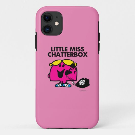 Miss Chatterbox en zwarte telefoon Case-Mate iPhone Case (Achterkant)