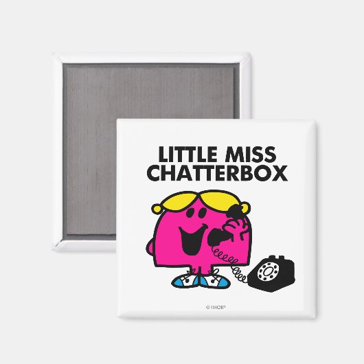 Miss Chatterbox en zwarte telefoon Magneet (Voorkant / Achterkant)