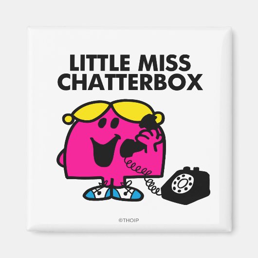 Miss Chatterbox en zwarte telefoon Magneet (Voorkant)