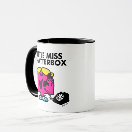 Miss Chatterbox en zwarte telefoon Mok (Voorkant links)