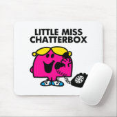 Miss Chatterbox en zwarte telefoon Muismat (Met muis)