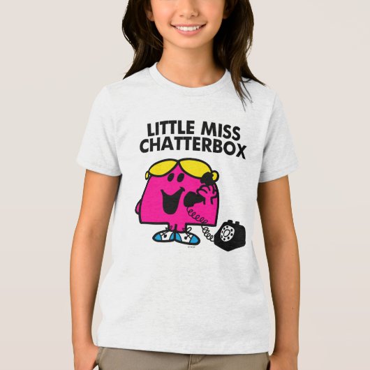 Miss Chatterbox en zwarte telefoon Tri-Blend Shirt (Voorkant)
