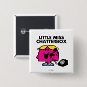 Miss Chatterbox en zwarte telefoon Vierkante Button 5,1 Cm (Voorkant /achterkant)