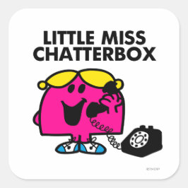 Miss Chatterbox en zwarte telefoon Vierkante Sticker