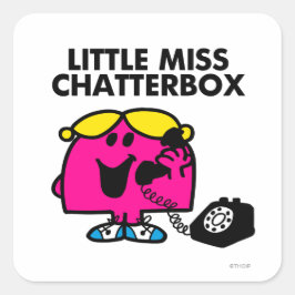 Miss Chatterbox en zwarte telefoon Vierkante Sticker