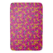 Miss Chatterbox | Helderroze patroon Badmat (Voorkant Verticaal)