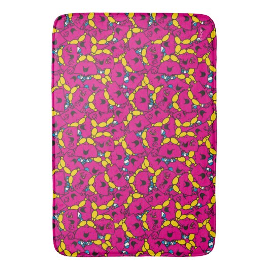 Miss Chatterbox | Helderroze patroon Badmat (Voorkant Verticaal)