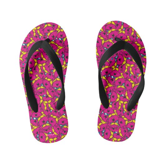 Miss Chatterbox | Helderroze patroon Kinder Teenslippers (Voetbed)