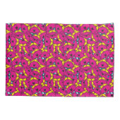 Miss Chatterbox | Helderroze patroon Kussensloop (Achterkant-Links)