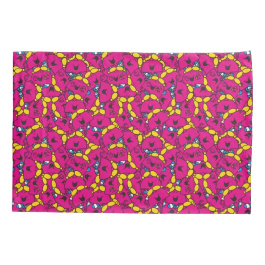 Miss Chatterbox | Helderroze patroon Kussensloop (Achterkant-Links)