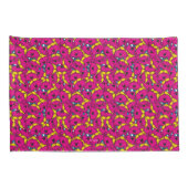 Miss Chatterbox | Helderroze patroon Kussensloop (Achterkant-Rechts)