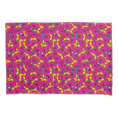 Miss Chatterbox | Helderroze patroon Kussensloop (Voorkant-Links)