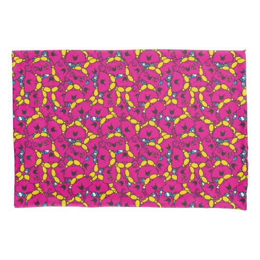 Miss Chatterbox | Helderroze patroon Kussensloop (Voorkant-Links)