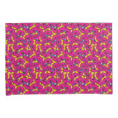 Miss Chatterbox | Helderroze patroon Kussensloop (Voorkant-Rechts)