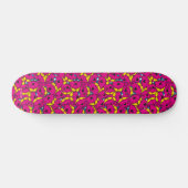 Miss Chatterbox | Helderroze patroon Skateboard (Horizontaal)