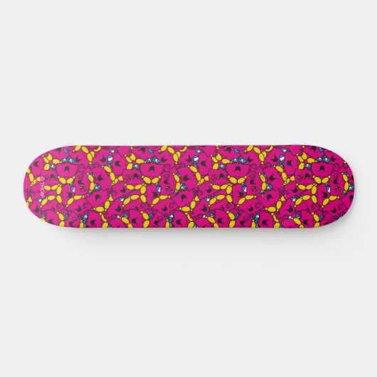 Miss Chatterbox | Helderroze patroon Skateboard (Horizontaal)