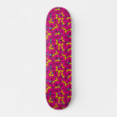 Miss Chatterbox | Helderroze patroon Skateboard (Voorkant)