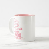 Miss Chatterbox | Korte voorraad lang papier Tweekleurige Koffiemok (Voorkant links)