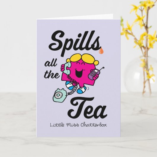 Miss Chatterbox morst alle thee Kaart (Gele Bloem)