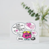 Miss Chatterbox zegt dat ik van je hou Briefkaart (Staand voorkant)