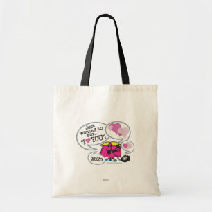 Miss Chatterbox zegt dat ik van je hou Tote Bag
