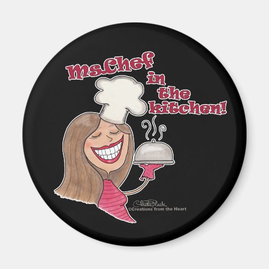 Miss Chef in de keuken Magneet (Voorkant)