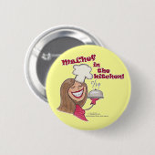 Miss Chef in de keuken Ronde Button 5,7 Cm (Voorkant /achterkant)