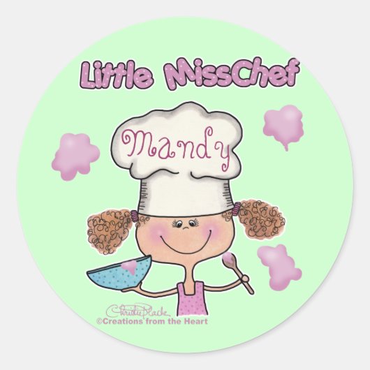 Miss Chef Personaliseren Ronde Sticker (Voorkant)