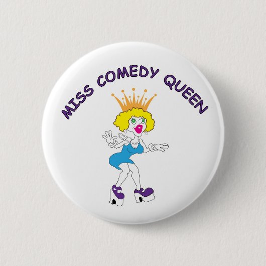 Miss Comedy Queen Round Button (Voorkant)