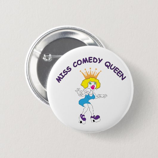 Miss Comedy Queen Round Button (Voorkant /achterkant)