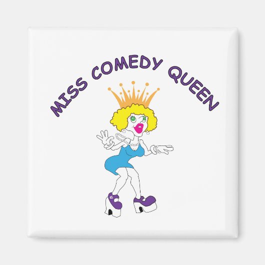 Miss Comedy Queen Square Magnet (Voorkant)