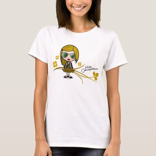 "Miss Cosmopolitan" Baby Doll T-shirt (Voorkant)