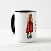 Miss Cranky Pants: Pouting Girl: Pastel Art Mok (Voorkant links)