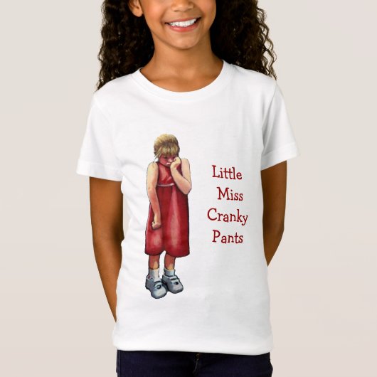 Miss Cranky Pants: Pouting Girl: Pastel Art T-shirt (Voorkant)